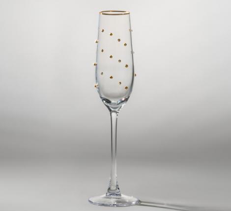 Набор бокалов для шампанского 2 штуки "GOLDY", 180 мл