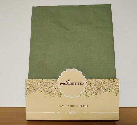 Простыня на резинке "Mioletto" 46 Сатин, 200х200х25 (хаки)