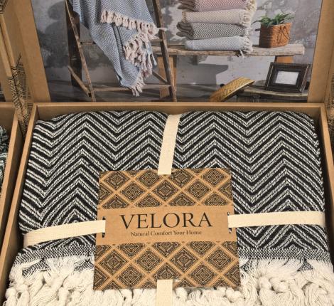 Плед двухцветный-2 "Velora Home" 200х230, черный