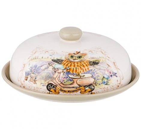 Блюдо для блинов с крышкой "ДЕРЕВО МУДРОСТИ" 358-1861, диаметр 23 см