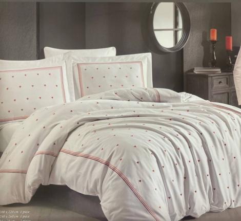 Постельное бельё "Maison D'or" LAMOUR Сатин Евро, бело-коричневый