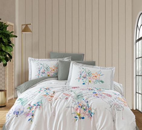 Постельное бельё "DO&CO" Сатин "LUX EXCLUSIVE" BENAR (зелёный), Евро