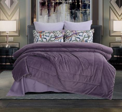 Постельное белье с одеялом "Kazanov.A." Колибри (аметист/жемчуг) Велюр/Egypt Cotton, Семейный