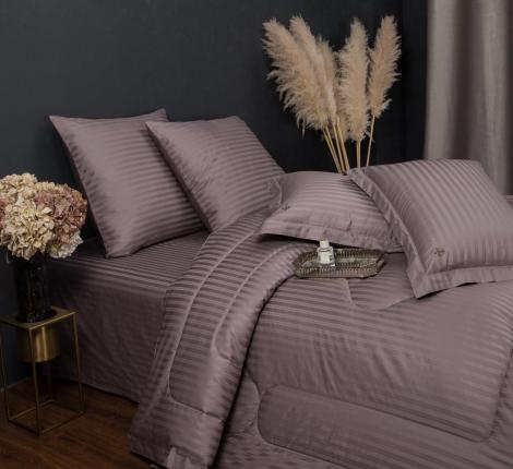 Постельное белье "Kazanov.A." Stripe Royal (капучино) Страйп Сатин, 1,5 спальный