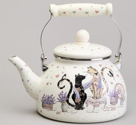 Чайник эмалированный "LAVANDER CATS", 2,6 Л