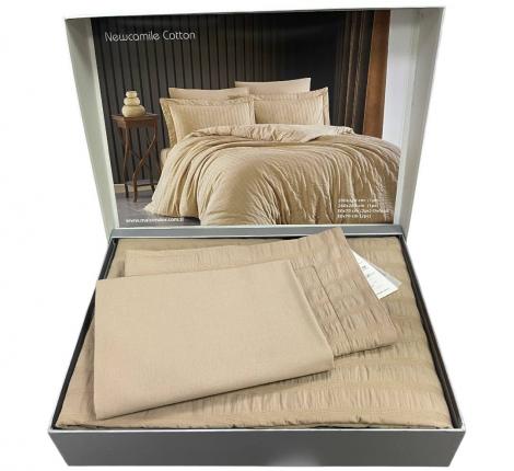 Постельное бельё "Maison D'or" NEW CAMILLE Жатый сатин 1,5 спальный, бежевый