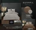 Постельное белье с одеялом "Kazanov.A." Пье де пуль (корица жемчуг) Велюр/Egypt Cotton, 1,5 спальный