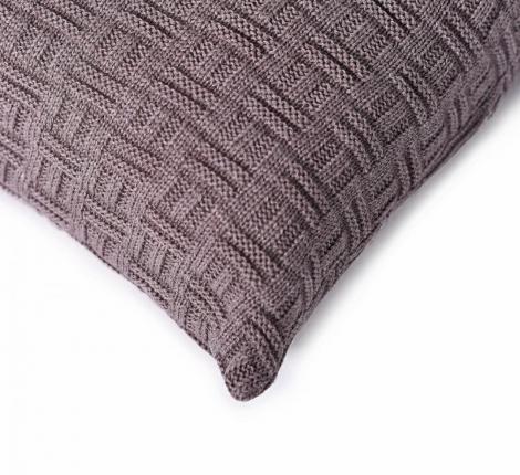 Наволочка вязаная "ШАХМАТЫ" 40x40, капучино