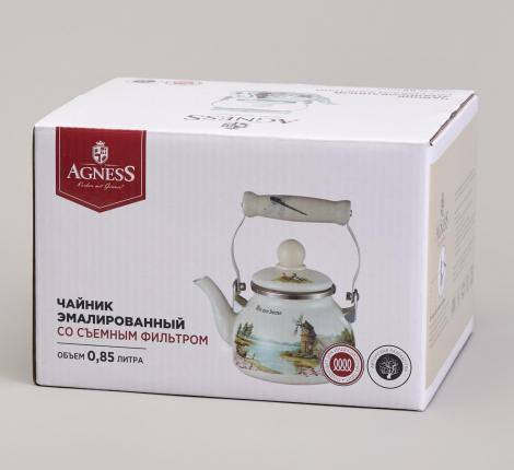 Чайник эмалированный со съёмным фильтром "LAVANDER CATS", 0,85 л