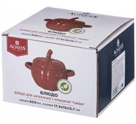 Блюдо  для запекания с крышкой "ТЫКВА" 490-468, 600 мл