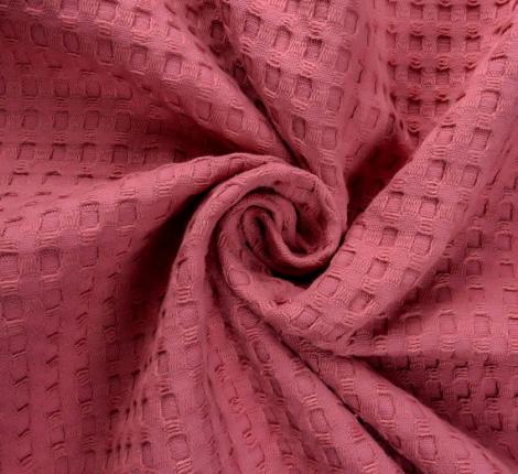 Покрывало вафельное с бахромой Valtery 150х200, розовый