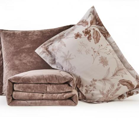 Постельное белье с одеялом "Sofi de Marko" Ренато №32 Велюр/Сатин, Евро