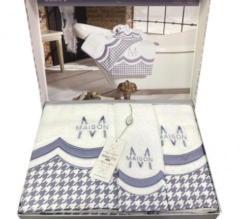 Комплект махровых полотенец 30x50-50x100-85x150 Maison D'or "LOWES", серый