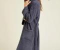 Халат трикотажный "Barefoot Dreams" CC ADULT ROBE (серо-синий),S
