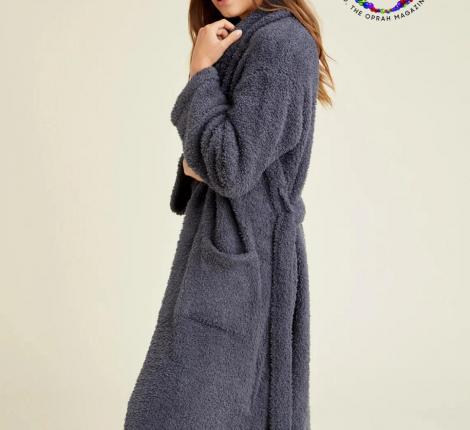 Халат трикотажный "Barefoot Dreams" CC ADULT ROBE (серо-синий),S