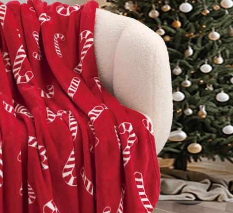 Плед "Sofi de Marko" Christmas Сandy (красный) Велсофт, 150х200