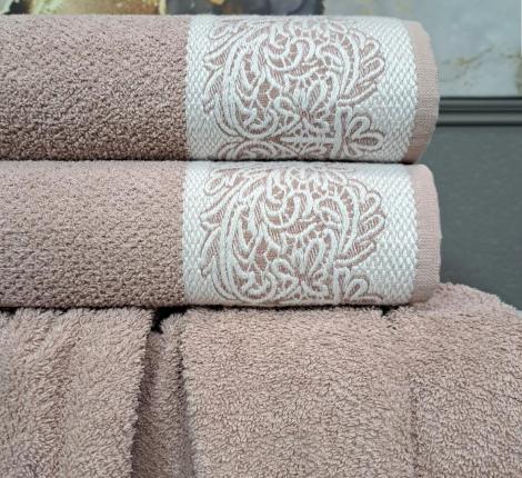 Комплект махровых полотенец "Kazanov.A." Dolce (роза платина), 50х90+70х140