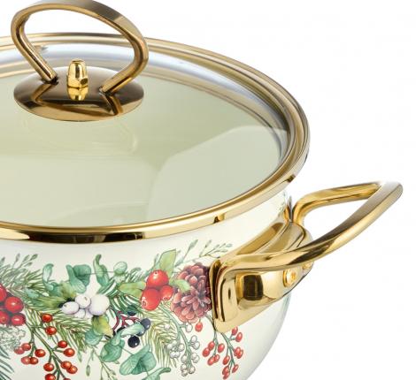 Кастрюля эмалированная со стеклянной крышкой "CELEBRATION", 2.0 л