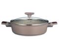 Сотейник с крышкой "AGNESS" 902-115 с антипригарным покрытием PFLUON MARBLE, 26*7,5 см