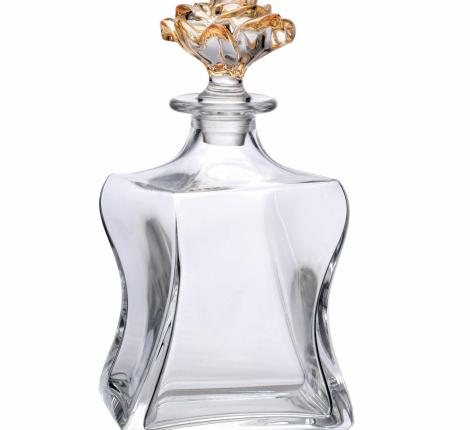 Графин с цветком "MILANO" (оранжевый), высота 24,5 см