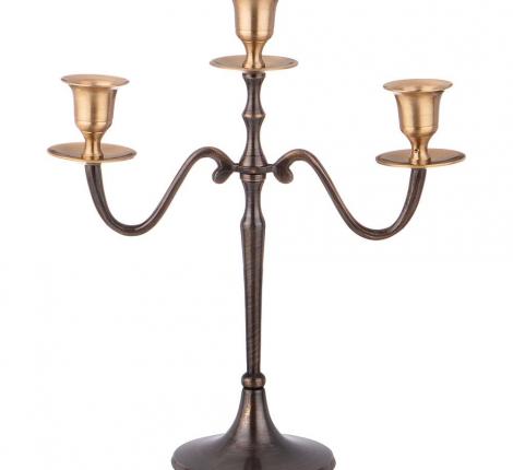 Подсвечник на 3 свечи "CUERO", высота 27,5 см