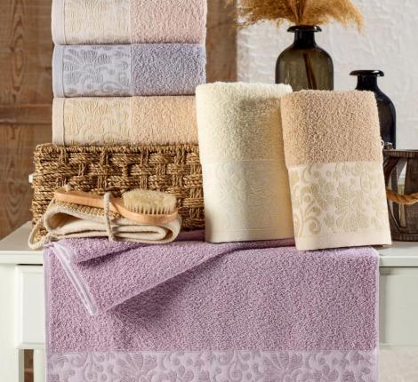 Набор махровых полотенец "TWO DOLPHINS" жаккард 70х140 (1/6 ) A161) HERA