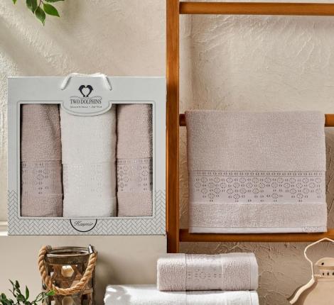 Комплект махровых полотенец "TWO DOLPHINS" (50x90/70х140) 2 шт. KASMIR, бежевый