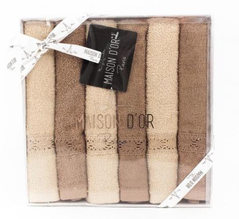 Комплект кухонных полотенец Maison D'or "SENA" 30х50-6шт, бежевый/коричневый