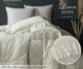 Постельное белье с одеялом "Kazanov.A." Solid Linen Satin (натуральный бежевый) Сатин, Евро