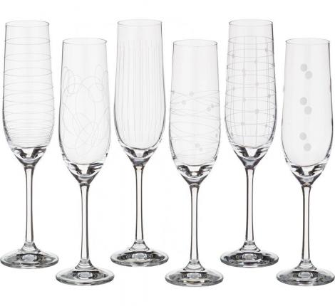 Набор бокалов для шампанского 6 штук &quot;ВИОЛА МИКС&quot; 190 мл