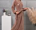 Халат женский трига с капюшоном "AMBIELLA A-1215" увядшая роза, L/XL