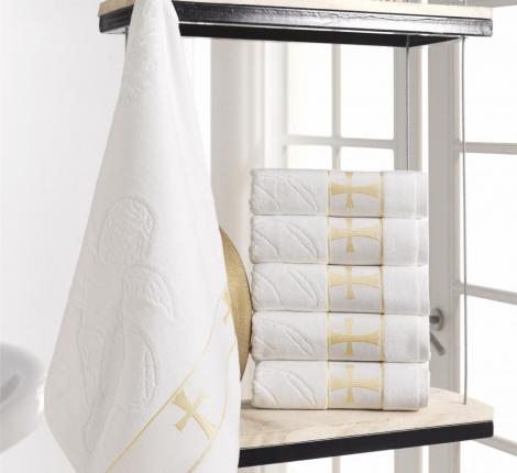 Набор велюровых полотенец "ROSE" жаккард 70х140 (1/6 ) КРЕСТИК