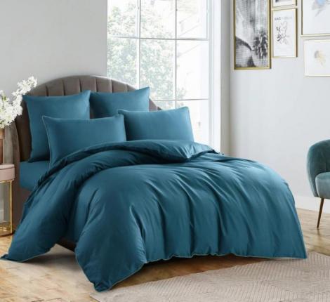 Постельное бельё "KARTEKS" сатин однотонный с кантом HK-07 (тёмно-зелёный), 2 спальный