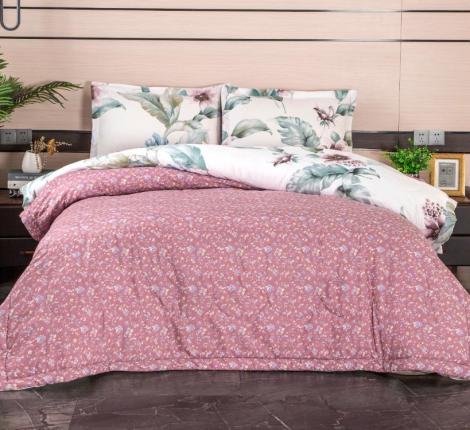 Постельное белье с одеялом "Kazanov.A." Мальва (молоко роза антика), Семейный