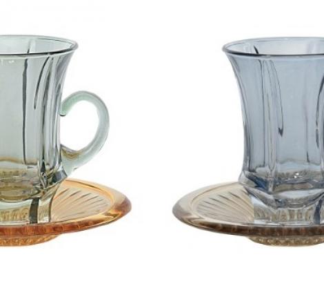 Набор чайных пар 4 штуки "ADA TEA PAIR" стекло, высота 10 см