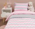 Постельное белье "Siberia" Зигзаг (розовый) Ранфорс, 1,5 спальный