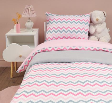 Постельное белье "Siberia" Зигзаг (розовый) Ранфорс, 1,5 спальный