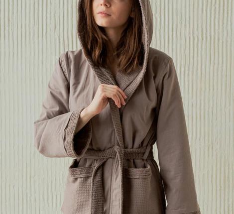 Халат Luxberry "COZY HOME" Махра/Варёный хлопок (шоколадный), S