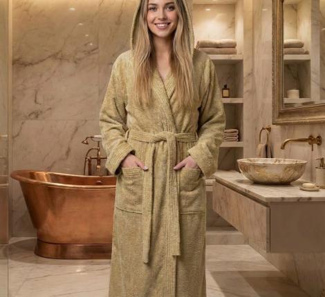 Халат женский с капюшоном Sofi de Marko" Мабелла (бежевый), XL-XXL