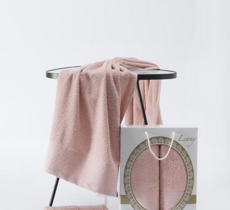 Комплект махровых полотенец "TWO DOLPHINS" (50x90/70х140) 2 шт. LENNY, пудра