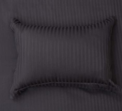 Наволочка "Sofi de Marko" Моне (антрацит) Страйп Сатин, 50х70 с ушками 5см (1шт)