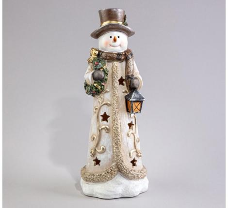 Статуэтка с LED-подсветкой "СНЕГОВИК", 12,5*12*33,7 см