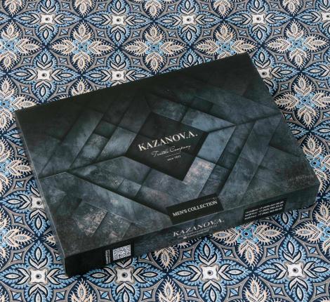 Постельное бельё "Kazanov.A." Аскания (капучино индиго) Сатин, Евро