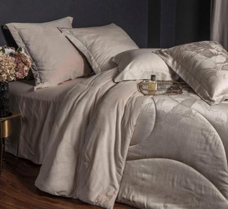 Постельное белье с одеялом "Kazanov.A." Lindor J'Adore (крем) Велюр/Тенсел, Евро