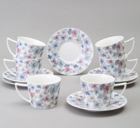 Чайный набор "BLOSSOM" 165-590 на 6 персон, 12 предметов (250 мл)