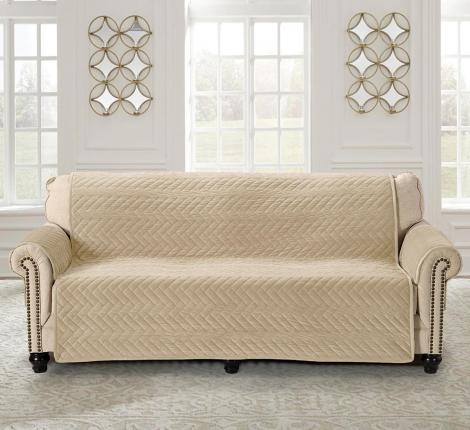 Комплект накидок  "Karteks" на диван 90х210 и два кресла 90х160 Паркет, серо-бежевый