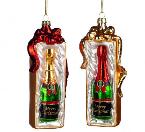 Ёлочная игрушка "ШАМПАНСКОЕ" в подарочных упаковках, длина 16 см