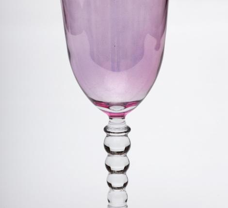 Бокал для вина "PERLE" PINK (розовый), хрустальное стекло, высота 17,5 см