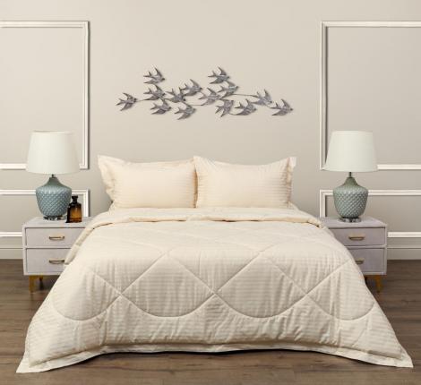 Постельное белье с одеялом "Sofi de Marko" Федерико (кремовый) Страйп Сатин, Семейный