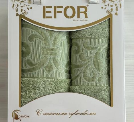 Набор бамбуковых полотенец EFOR BAMBOO "TAC" (50*90,70*140), зеленый